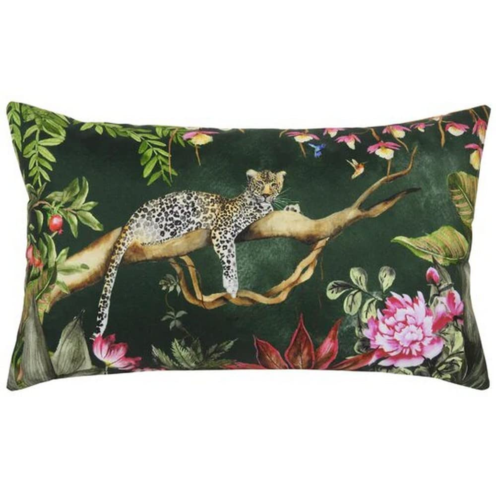 Evans Lichfield Leopard Outdoor Cushion Cover, Forest, 30 x 50 cm