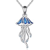 YAFEINI Animal Necklace S925 Sterling Silver Squirrel/Jellyfish/Raven/Duck/Hummingbird/Shark/Butterfly/Highland Cow Pendant Necklace Animal Jewelry Gifts for Women Mom Wife