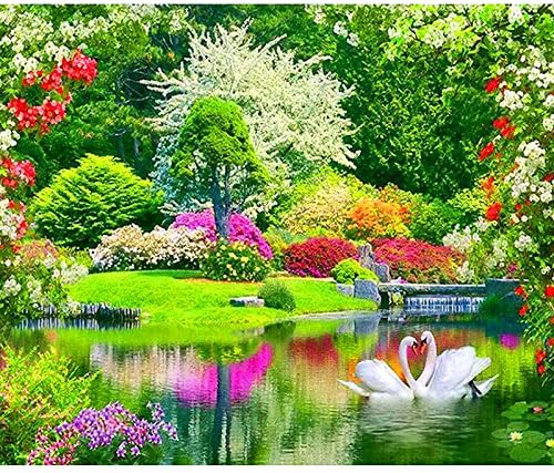 5D DIY diamond embroidery swan lake landscape diamond painting Cross stitch full drill Rhinestone mosaic