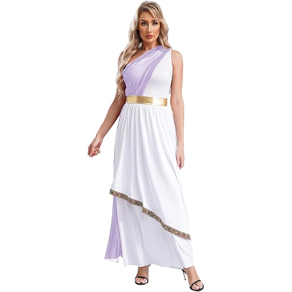 Amazon.com: Vxuxlje Women's Ancient Greek Costume One Shoulder Chiffon  Overlay Toga Dress Praise Dance Dress Burgundy Small : Clothing, Shoes &  Jewelry