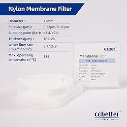 COBETTER 100 PCS Nylon Disc Membrane Filters 47mm