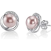 THE PEARL SOURCE 8mm & 9mm Freshwater Cultured Pearl & Cubic Zirconia Johnson Pendant & Earrings for Women