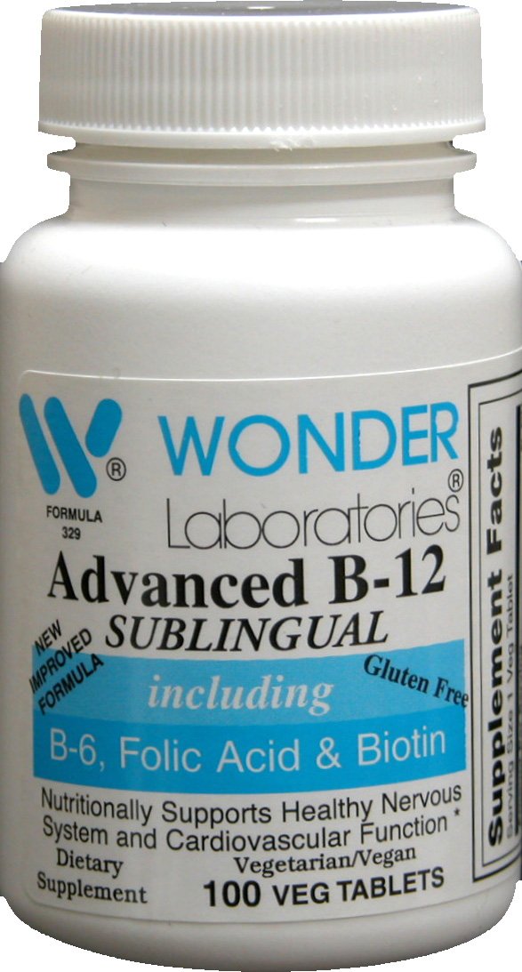 Sublingual Vitamin B12 (1000 mcg), B6 (5mg), Folic Acid(400 mcg