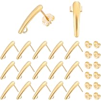 150pcs Stainless Steel Ball Post Earring Findings - DIY Jewelry Making Kit With Loops