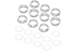 TAISHER 10PCS 304 Stainless Steel 1" Tube OD Weld Clamp Sanitary Pipe Fittings 1.5" Tri Clamp 50.5MM Ferrule Flange with 10PCS Silicone Gaskets