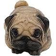 Comfy Hour Doggyland Collection, Miniature Dog Collectibles 5” Gazing Softly Ahead Lying Pug Figurine, Realistic Lifelike Animal Statue Home Decoration, Fawn Brown, Polyresin