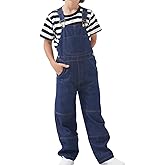 GRANDWISH Boys Bib Denim Overalls with Adjustable Straps, Kids Jean Overalls, Size 6-12