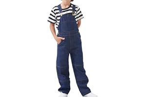 GRANDWISH Boys Bib Denim Overalls with Adjustable Straps, Kids Jean Overalls, Size 6-12