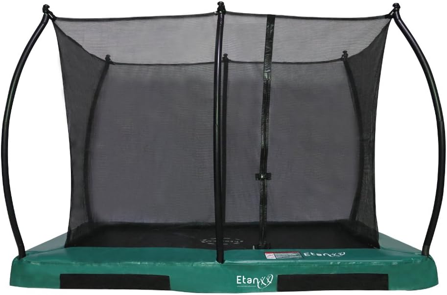 Hi-Flyer Etan Inground 0965ft rectangular trampoline with enclosure, green (9' x 6'5")