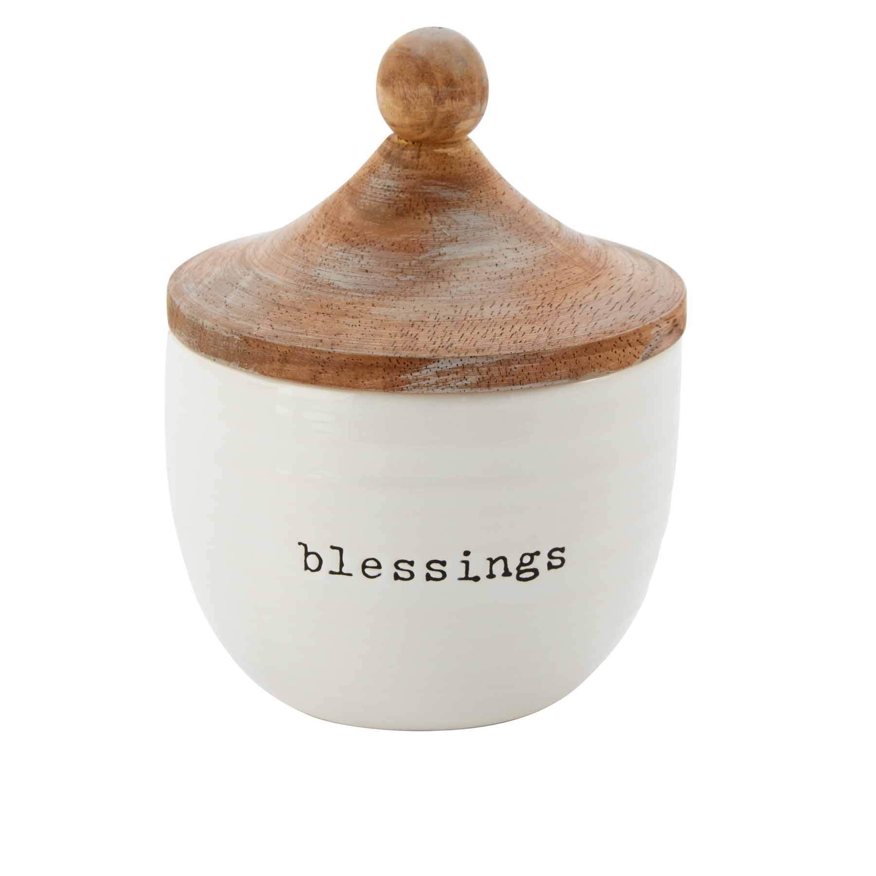 Mud Pie Blessing Glass, White