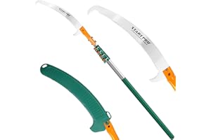 START PRO PROFESSIONAL TOOLS StartPro 18ft Tree Pruning Saw, Telescopic Manual Lightweight Extendable Pole Saw with Sharp Carbon-Enriched Blade for Efficient Tree Maintenance and High-Reach Branch Cutting.
