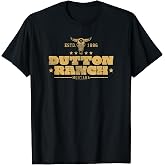 Yellowstone Dutton Ranch Montana Est. 1886 Center Gold Logo T-Shirt