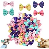 Esforzarse 30 Pcs Dog Grooming Clips, Cute Puppy Dog Small Bowknot Hair Bows with Rubber Bands Handmade Hair Accessories Bow,