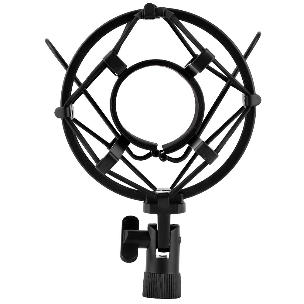 Cikonielf Shock Mount Microphone Plastic Metal Holder Clip for 4350Mm Diameter Condenser Mic Studio Recording Black