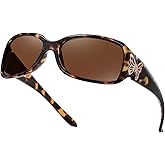 HAOLOTA Women's Polarized Sunglasses - Fashionable Wraparound Butterfly Design with UV400 Protection