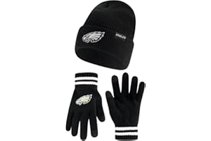 Ultra Game Adults NFL Official Super Soft Marled Winter Beanie Knit Hat With Warm Touch Screen Gloves