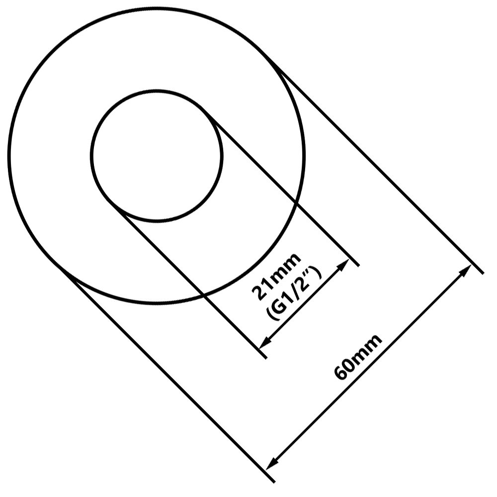 1/2" Taper Chrome Plated Valve/Tap Cover Collar Rose Metal Collars Cone