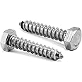 1/4" x 1-1/2" Hex Head Lag Screws Bolts 20Pcs 304 Stainless Steel 18-8, Partial Thread, Hexagon Head Wood Screws by SG TZH