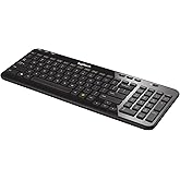 Logitech K360 Wireless USB Desktop Keyboard — Compact Full Keyboard, 3-Year Battery Life (Glossy Black)