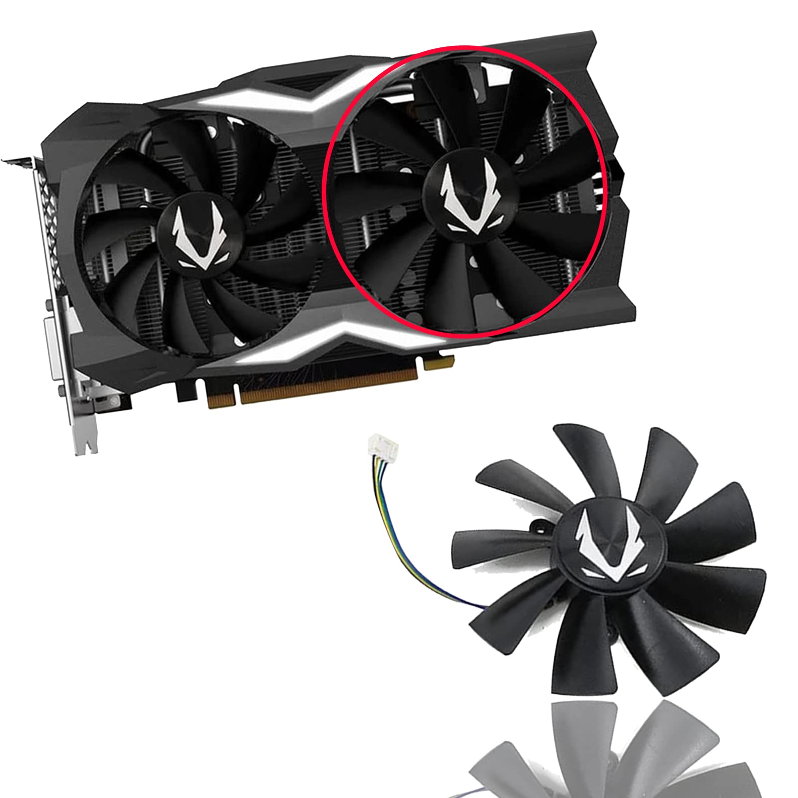 Dotodo 87MM GA92S2H DC12V 0.35A 100MM GAA8S2U 0.45A 4Pin Graphics fan for ZOTAC GAMING GeForce RTX2070 RTX 2070 OC Mini Video Card Cooling Fan (Fan-B-100mm)