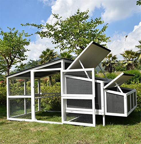JHKGY Großer Hölzerner Außenhasen-Kaninchen-Stall-Hühnerkäfig,Hühnerstall,Ark House Geflügel Run Nistkasten,Abnehmbares… – Bild 3