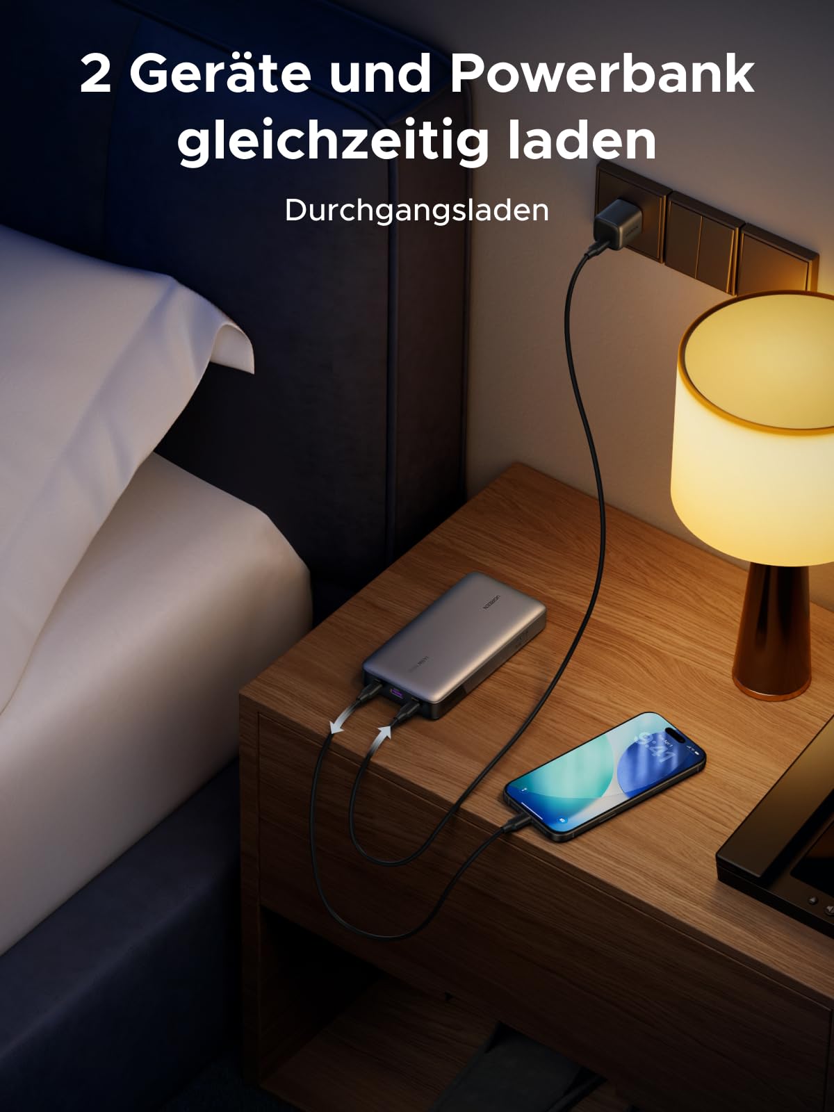 UGREEN Nexode Power Bank 145W Max 25000mAh externer Akku mit 3 Anschlüsse USB C Powerbank mit Digitales Display, kompatibel mit MacBook Pro/Air, iPhone 17 Pro Max/Pro/16/15, Galaxy S25 Ultra, Dell 6