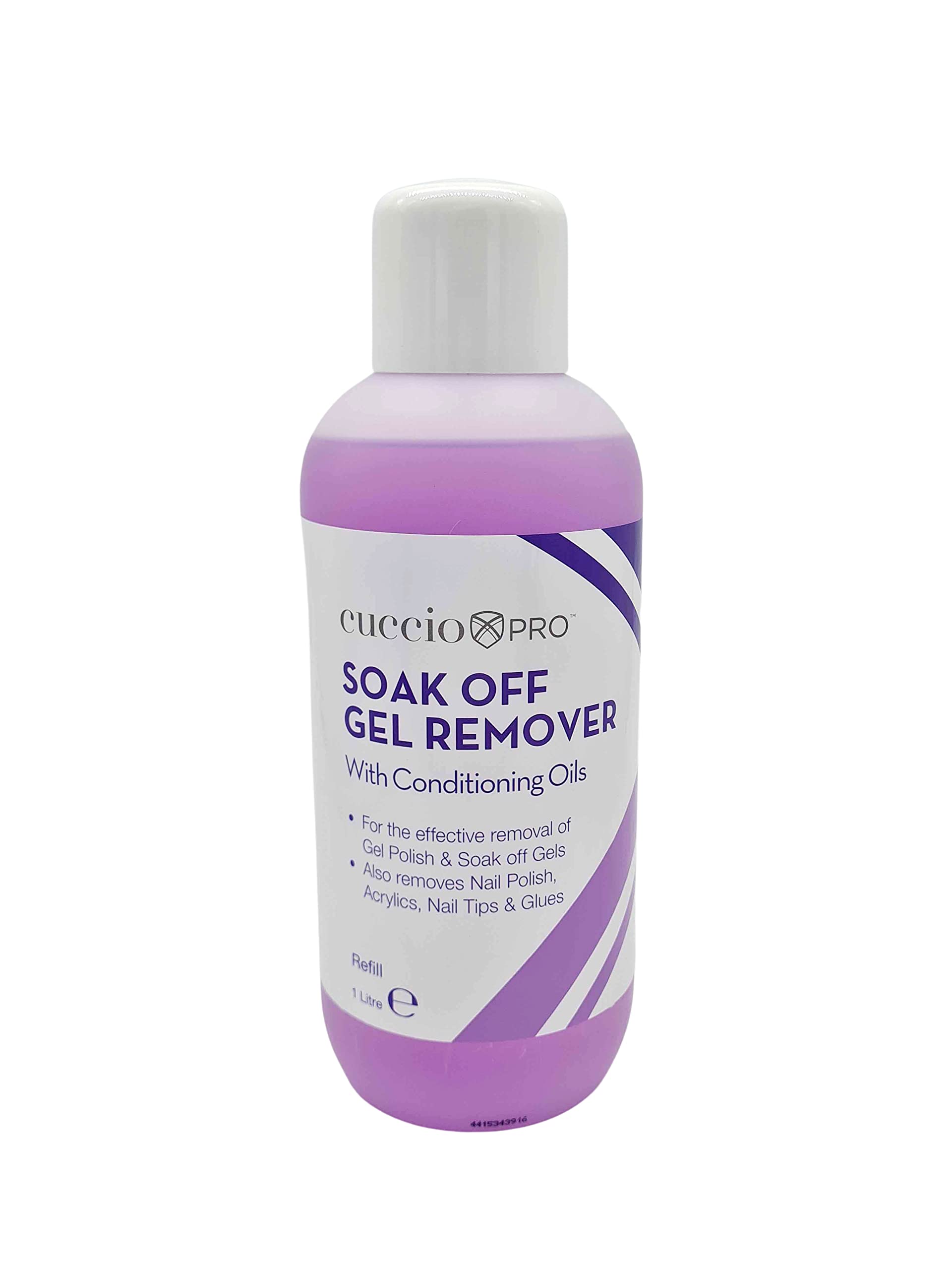 Cuccio Soak Off Gel Remover with Conditioning Oils 1 Litre, Purple