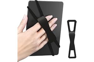 SEPTBEAM Ergonomic Silicone Hand Strap Holder for Kindle and Teblets - Handed Reading, Minimize Drops & Fatigue for Kindle Paperwhite/Kobo/Oasis/E-Book/Mini Teblets/Phone(Black)