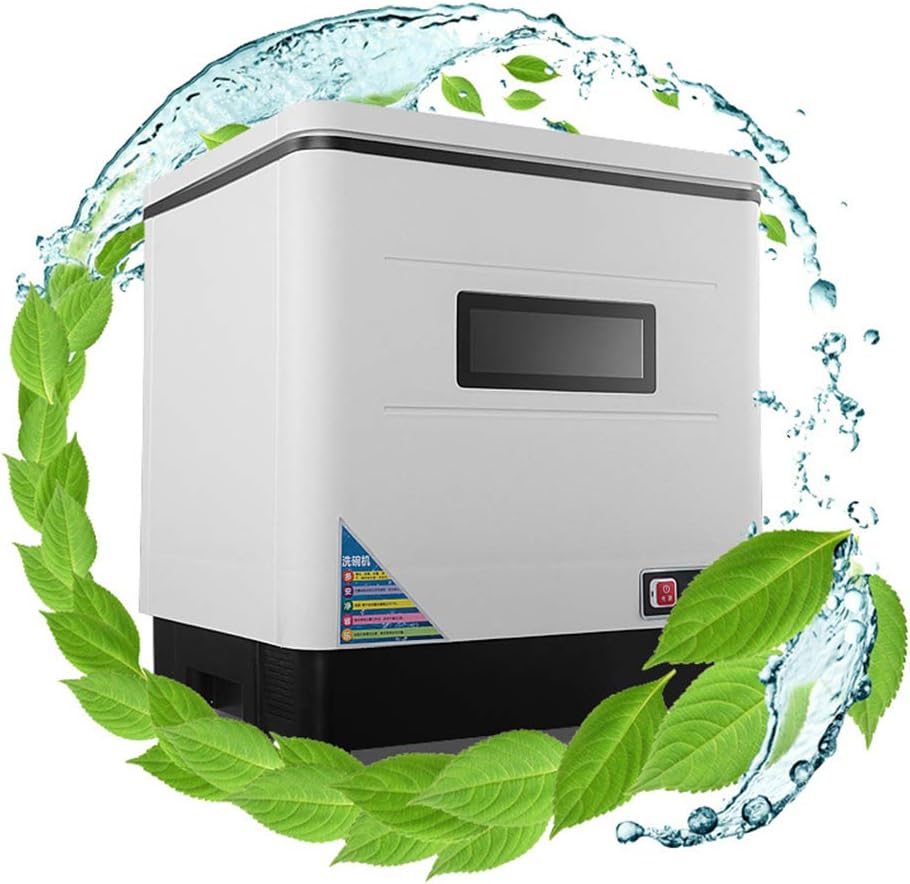 RDJM Compact Countertop Dishwasher - 6 Place Slimline Freestanding Dishwashers- White [Energy Class A]