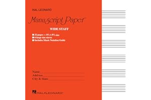 Wide Staff Manuscript Paper (Red Cover) | Music Composition Notebook with Six Large Staves per Page | Premium Blank Sheet Music Book with Notation Guide | Ideal for Students Teachers and Composers