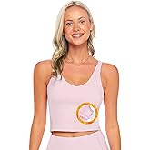 M&M SCRUBS Women’s Yoga Top Longline Wirefree Padded Medium Support Sports Bra with 5 Set of Exercise Workout Bands Pack