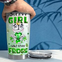 SANDJEST Frog Tumbler 20oz Girl Who Loves Frogs Cup