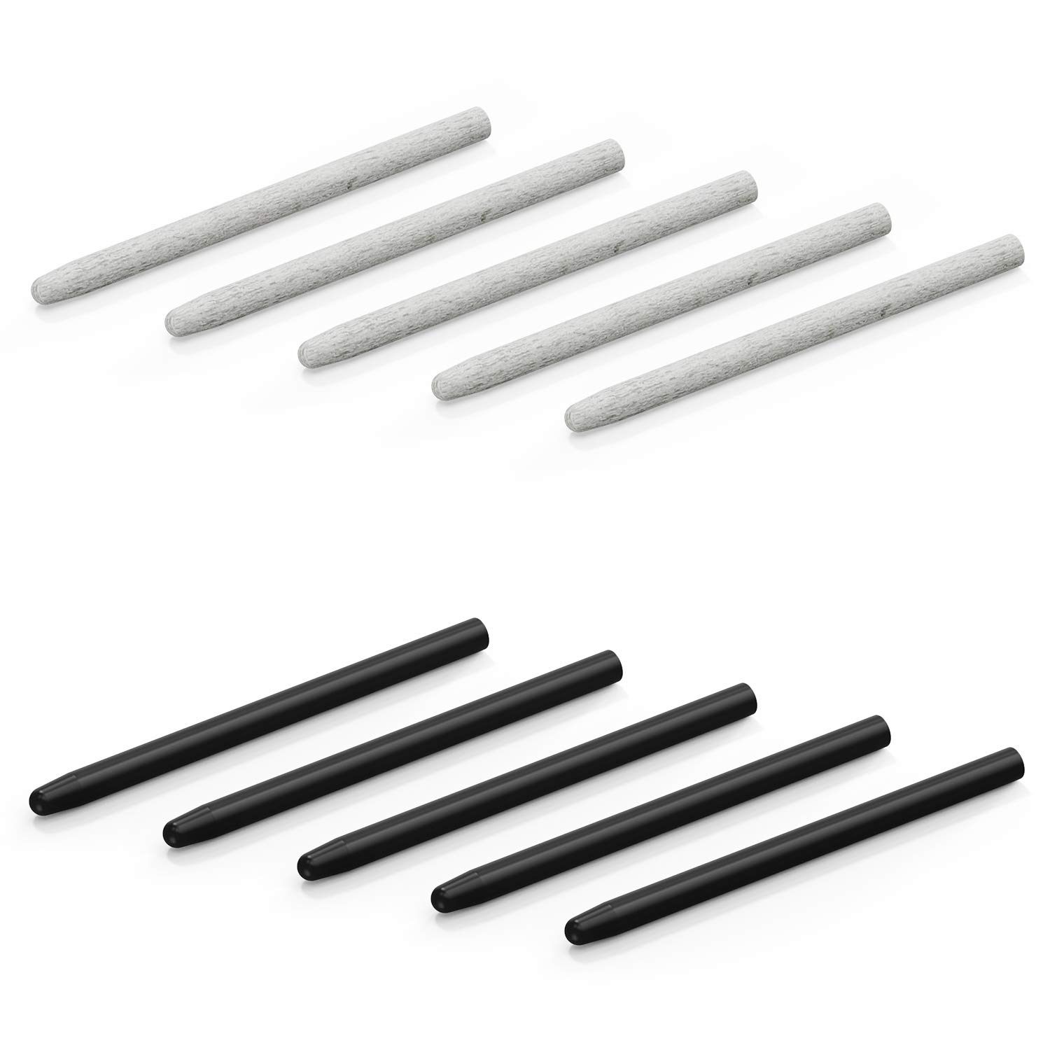 XENCELABS, 10 Pack Replacement Nibs Pens, Contains 5 Standard Nibs, 5 Felt Nibs Tips For Stylus Digital Pen