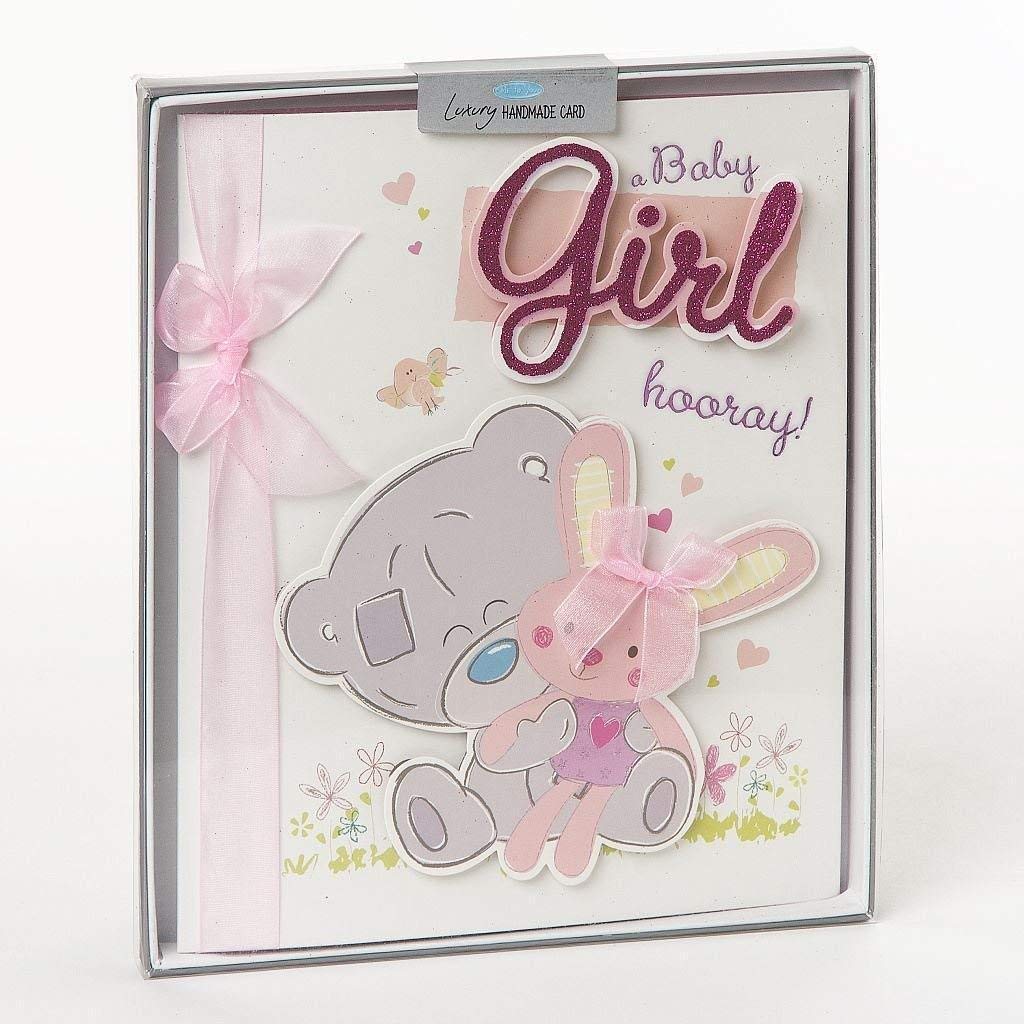 Me to You Birth of Girl Celebrations Boxed Card Large & Handmade - Tatty Teddy