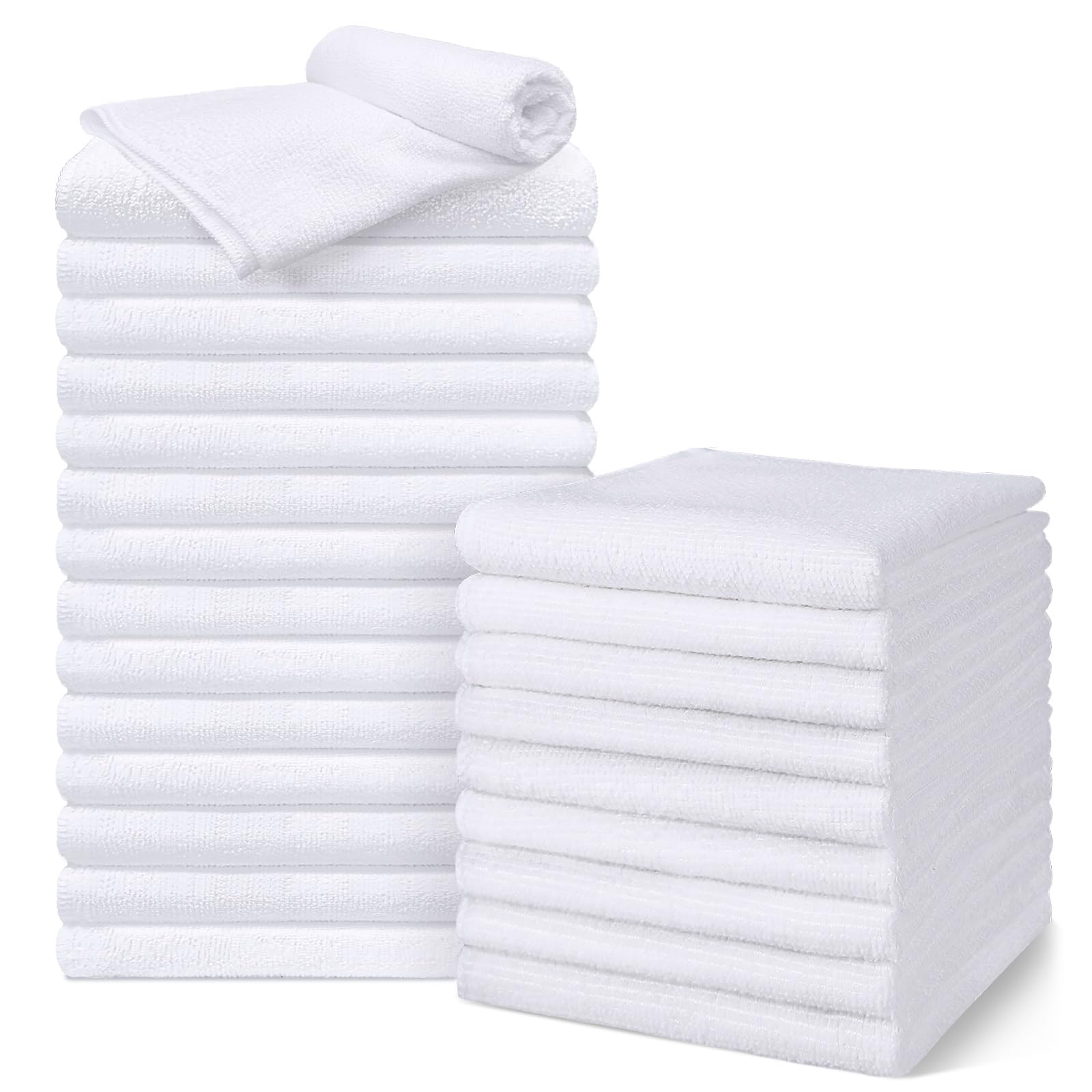 Photo 1 of UNIMADE Salon Towels 24 Pack, Super Soft Microfiber Hand Towel, Highly Absorbent Hair-Drying Cloth for Gym, Bath, Spa Use and Home Beauty Care - White (16x29 inch)