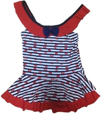 Amazon Co Jp 美来kids こども服 女の子 ベビー 水着 ワンピース キッズ リボン フリル レトロ風 オシャレ ボーダー 身長90 100 用 レッド ベビー マタニティ