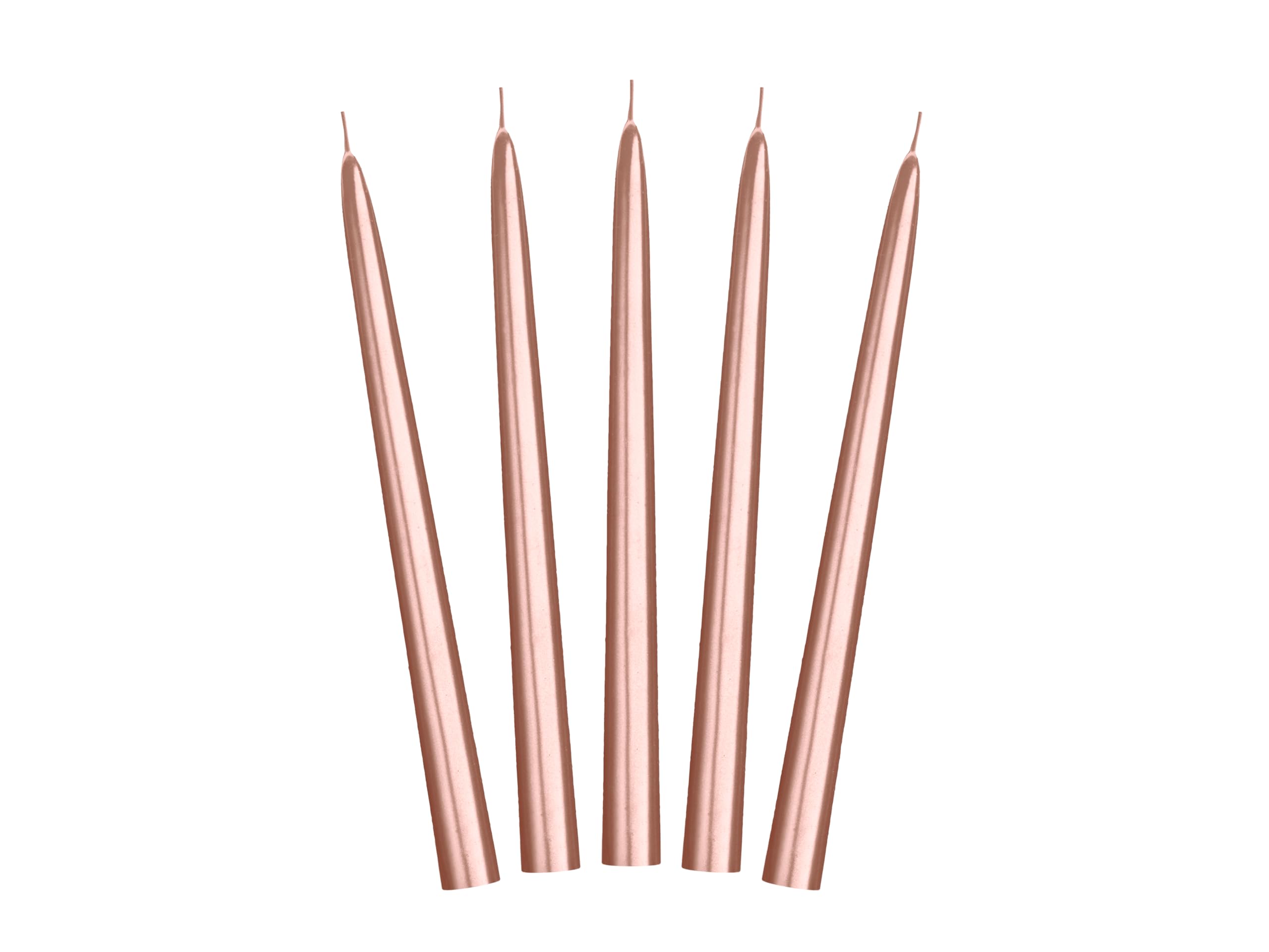 Unbekannt 10 Tapered Candles Rose Gold Metallic 24 cm Table Candles Chandelier Candles Rod Candles