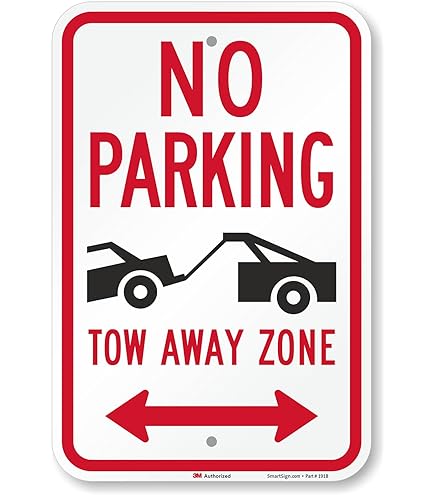 USA TOW AWAY ZONE看板 Amazon.com: Large No Parking - Tow Away Zone Sign, 18