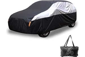 AMBARI Car Cover Waterproof All Weather Outdoor, Compatible with Toyota RAV4, Black and Silver Car Cover Sun Protection Full Exterior Covers, Car Cover for SUV Length up to 179 Inches.