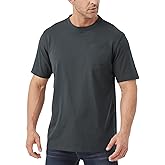 Idtswch Mens Tall Heavyweight T-Shirt Short Sleeve Shirt Chest Pocket & Reinforced Ribbed Collar Work Basic Tee