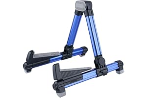 Guitar Stand Stable and Durable Alumium Alloy A Frame Universal Folding Acoustic, DarkBlue