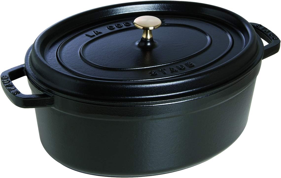 STAUB Gusseisen Bräter/Cocotte, oval 33 cm, 6,7 L, Schwarz