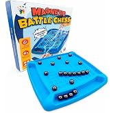 Jogo Xadrez Magnético Tabuleiro Plástico 22,5cm Bolas de Metal Magnéticas Resistentes Estrategia Brinquedo Educativo Interati