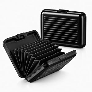 RFID Blocking Card Holder Aluminum Slim Wallet (Black)