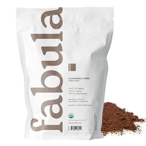 FABULA ORGANIC COFFEE FOR FRENCH PRESS, LOW ACID COFFEE FRESHLY GROUND – NON-GMO – NO MOLD – MYCOTOXINS PESTICIDES FREE – SINGLE ORIGIN – 12 OZ