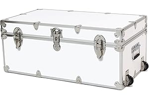 Rhino Trunk & Case Small Essential Trunk With Wheels 30"x17"x13", 1000+ lbs Capacity - Many Colors. Strong, USA Made Summer Camp Footlocker, and Secure College Dorm Storage Chest