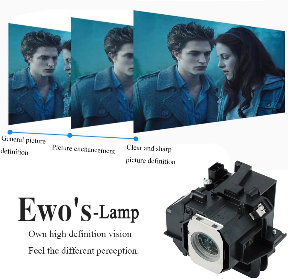 EWO'S ELP49 Replacement Lamp Bulb for Epson PowerLite Home Cinema 8350 8345 8500UB 8700UB 8100 6100 6500UB 7100 7500UB V13h010l49/Elplp49 Replacement Projector Lamp, with Housing: Office Products