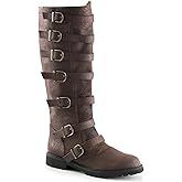 XENVZVELIA Renaissance PU Leather Cowboy Western Boots - Medieval Men's Women's Pirate & Steampunk Riding Costume Boots