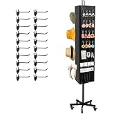 NectaCol Triangular Metal Pegboard Panels Display with Base and Pole, Black Pegboard Display Stand with Wheels, Jewelry Displ