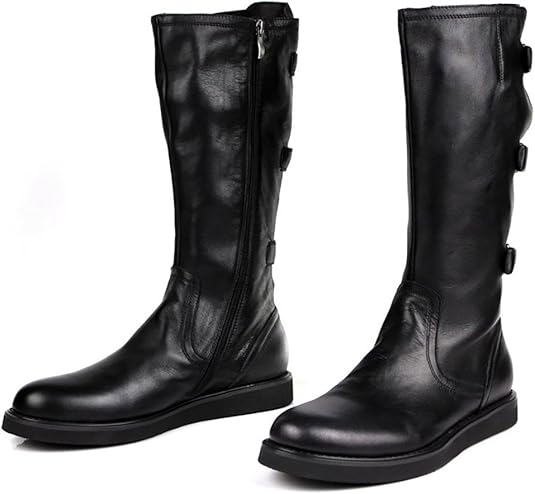 Amazon Co Jp Nakasami ロングブーツ メンズ 黒 本革ブーツ メンズ マーティンブーツ エンジニアブーツ 防寒 ブーツ 防水 滑り止め シューズ バッグ